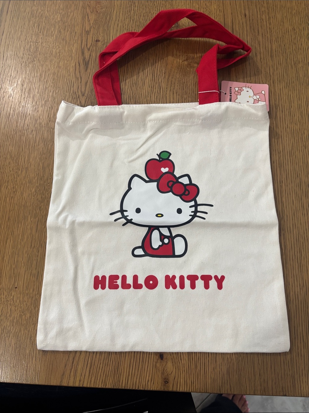 Hello Kitty White Tote Bag with Red Accents